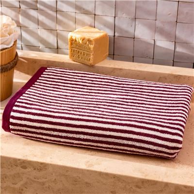 Linge de toilette rayures jacquard - 450 g/m² - BECQUET CRÉATION