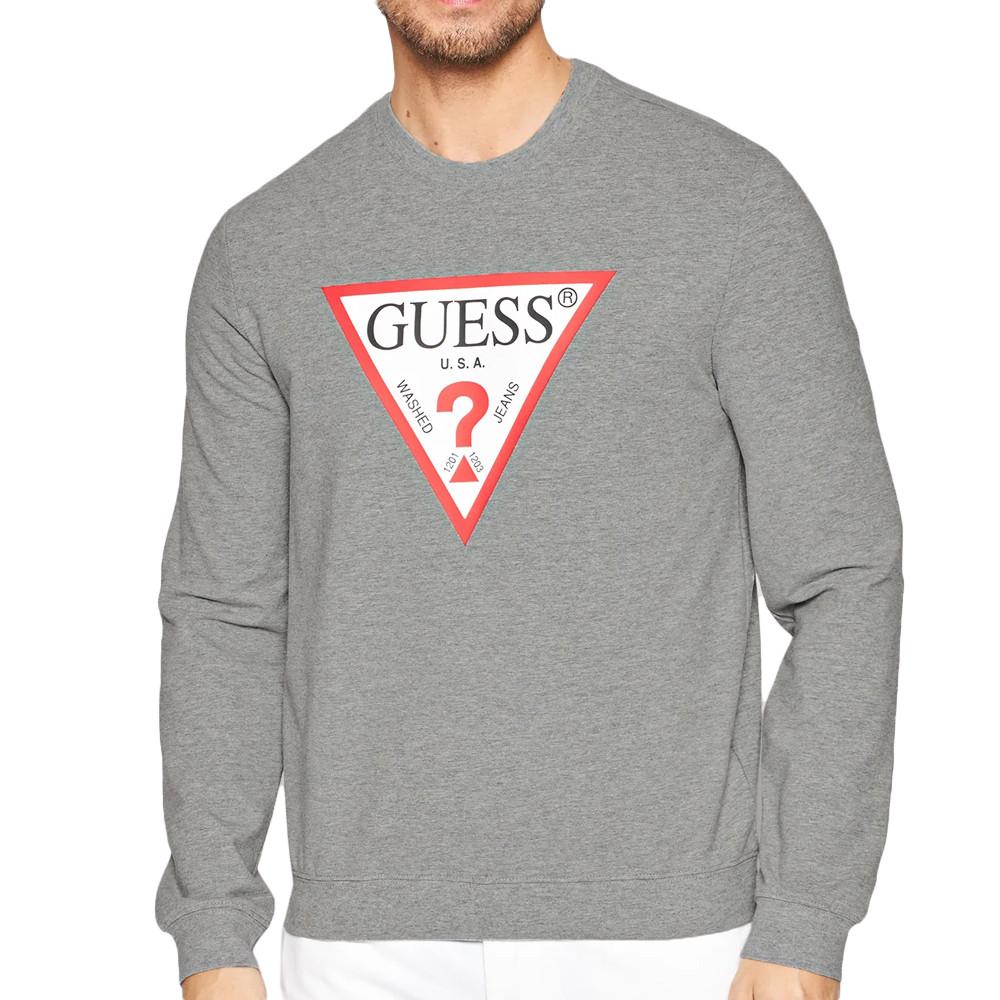 Guess Sweat Gris Homme Guess Triangle Logo