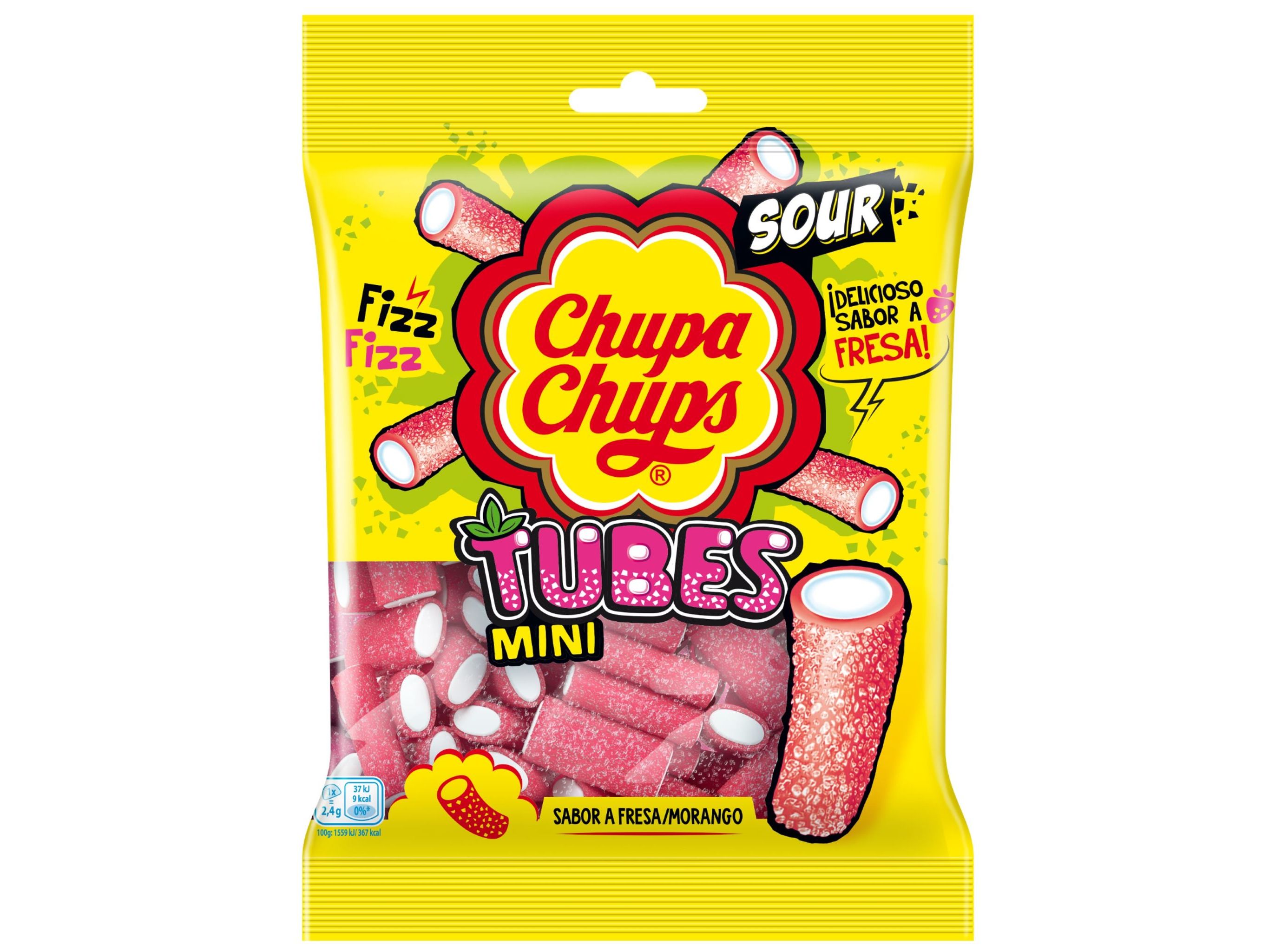 GOMAS CHUPA CHUPS TUBOS MORANGO 150G