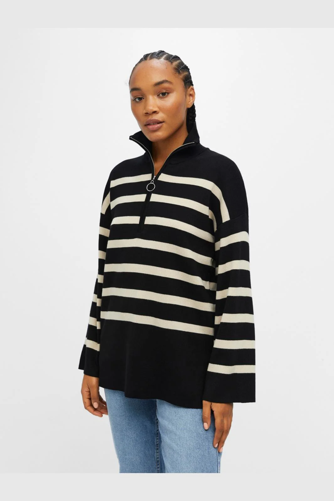 Object Objester L/S Knit Zip Pullover