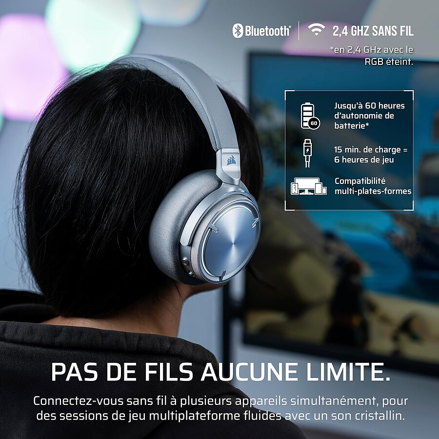 Corsair Virtuoso Max Wireless - Blanc