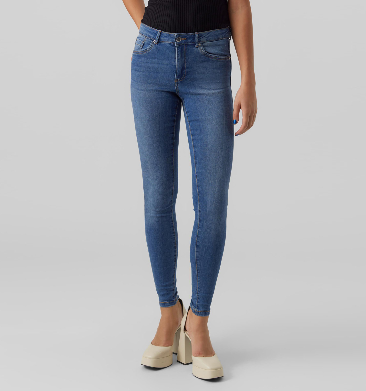 Skinny fit jeans blauw L30
