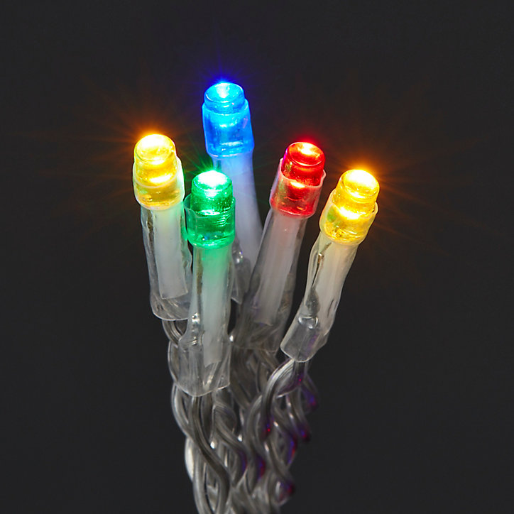Stalactite lumineuse intérieur et extérieur 300 LED IP44 6W multicolore L.22m câble transparent