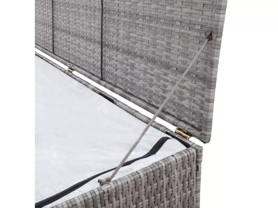 Boîte de rangement de jardin gris 150x100x100 cm résine tressée