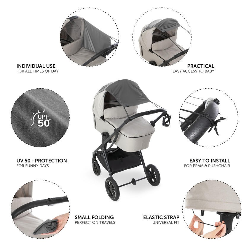 Auvent pour poussette Gris