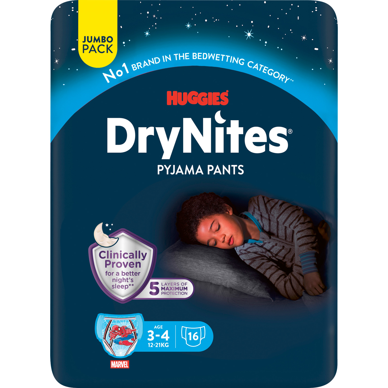 Huggies DryNites Pyjama-Nachthöschen Gr. 3-4, 16 Stück