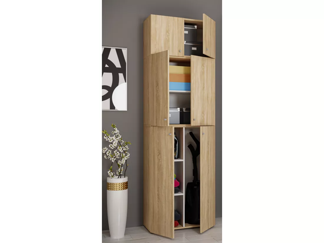 Armoire à balais en bois Armoire de nettoyage Lona A