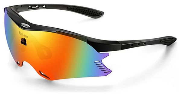 Lunettes de Soleil  UV400 AntiUV CoupeVent Noire / Verres Colorés - noir