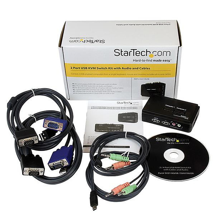 StarTech.com Commutateur KVM 2 Ports VGA, USB et Audio
