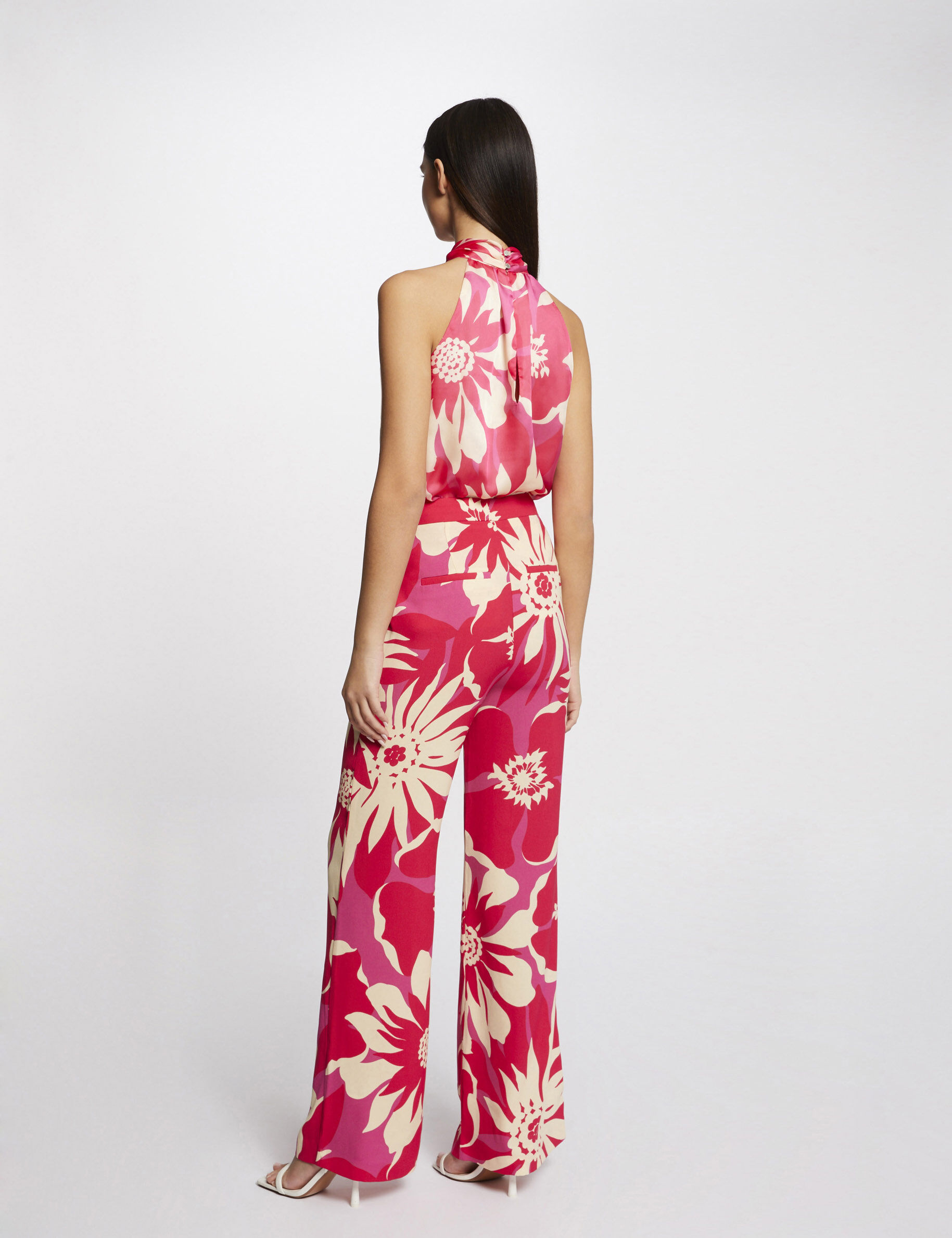 Pantalon large fluide imprimé floral multico femme - multico