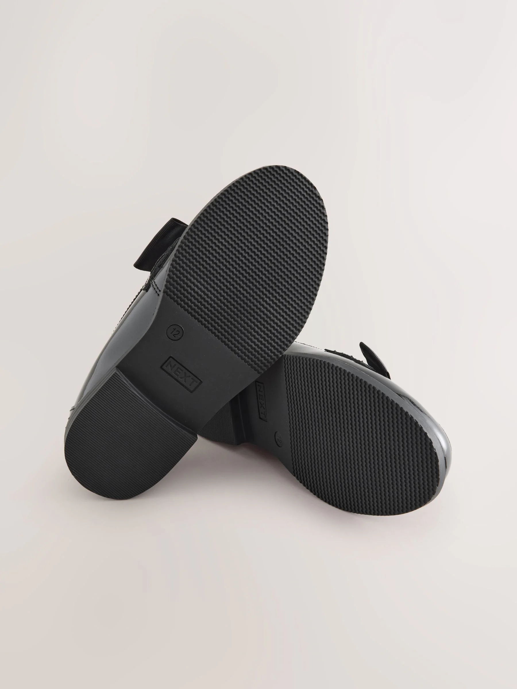 Zwart lak - Leren schoolschoenen met strik