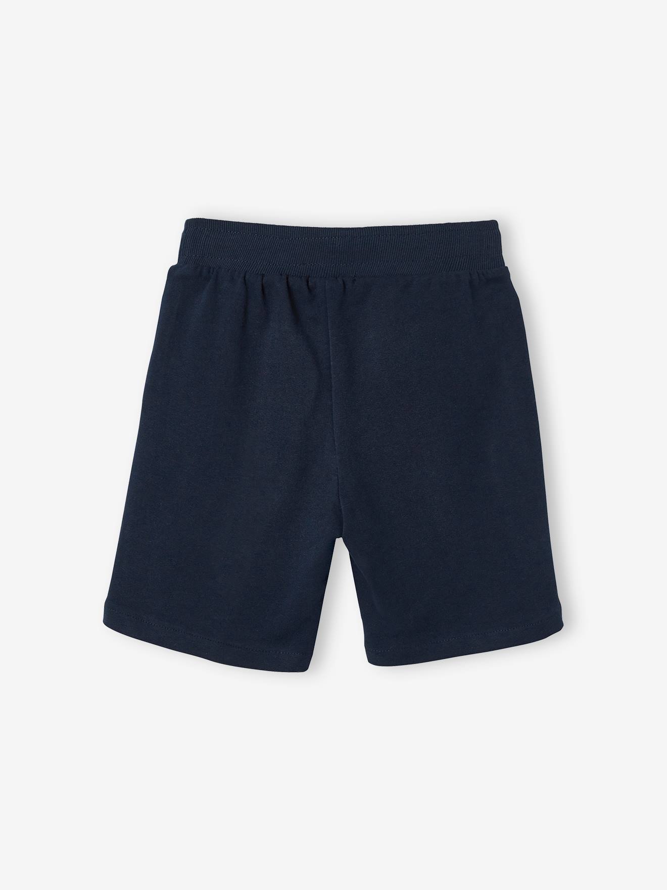 Conjunto de 2 bermudas de lã polar bicolor azul-escuras para meninos.