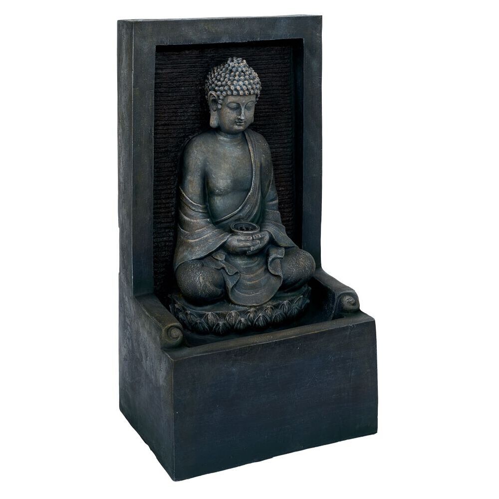 Fontaine de jardin lumineuse Bouddha H78cm