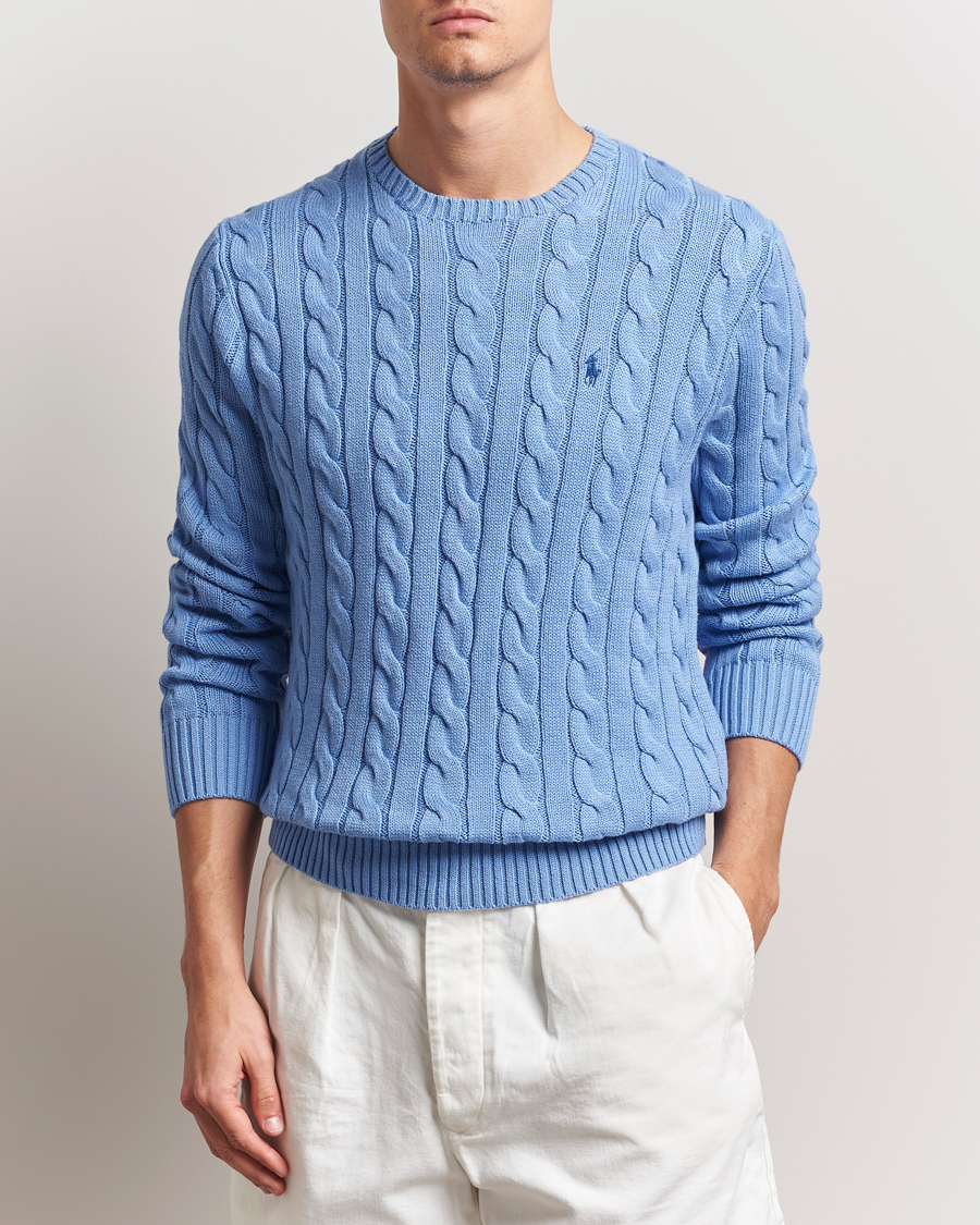 Polo Ralph Lauren Cotton Cable Pullover New Litchfield Blue