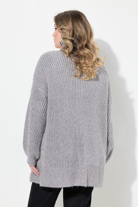 Strickjacke mit Glitzergarn, Loose Fit