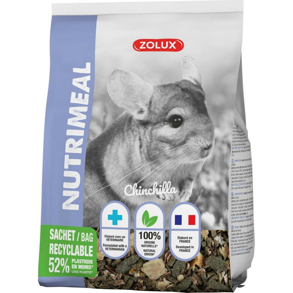 Aliment composé pour chinchilla, nutrimeal sachet 800g