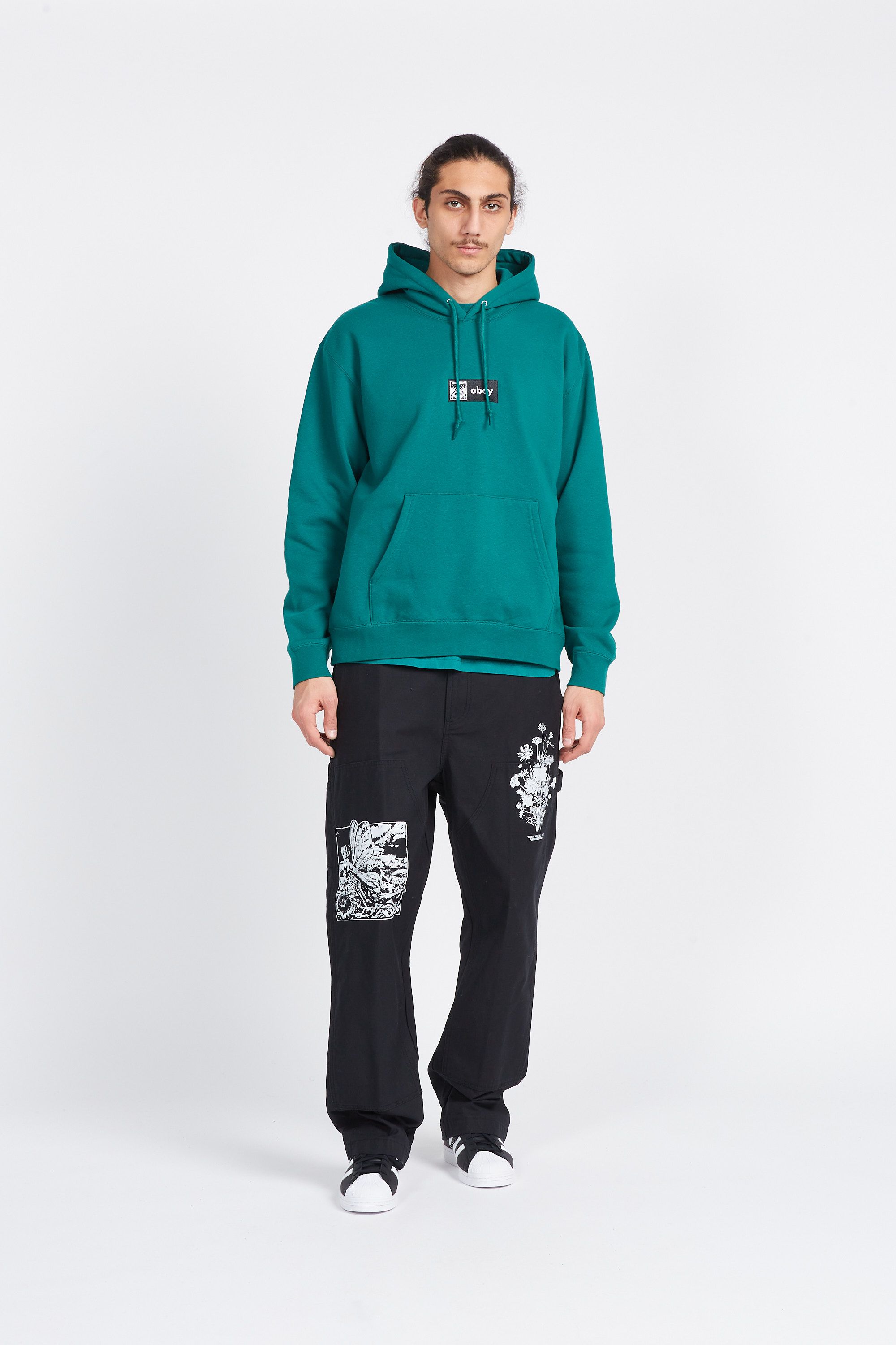 OBEY Hoodie ICON EMBROIDRED HOOD Vert