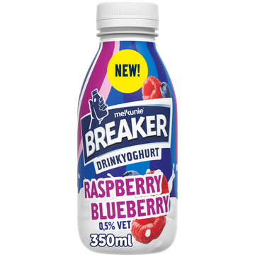 Melkunie Breaker Drinkyoghurt Framboos bosbes 0,5% Vet 350 ml