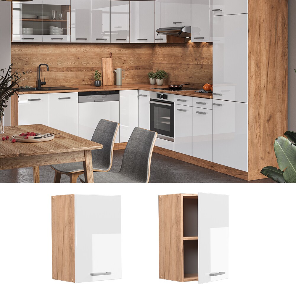 Vicco Hängeschrank Küchenschrank Küchenzeile R-Line 40 cm Goldkraft Weiß