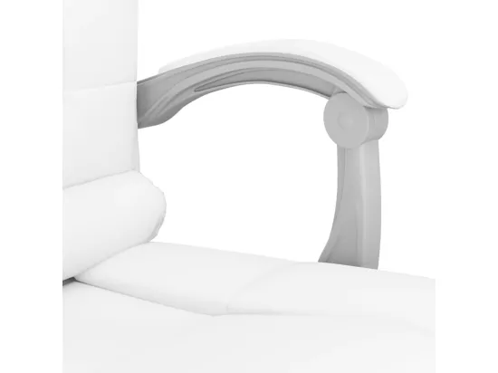 Fauteuil de massage inclinable de bureau Blanc Similicuir