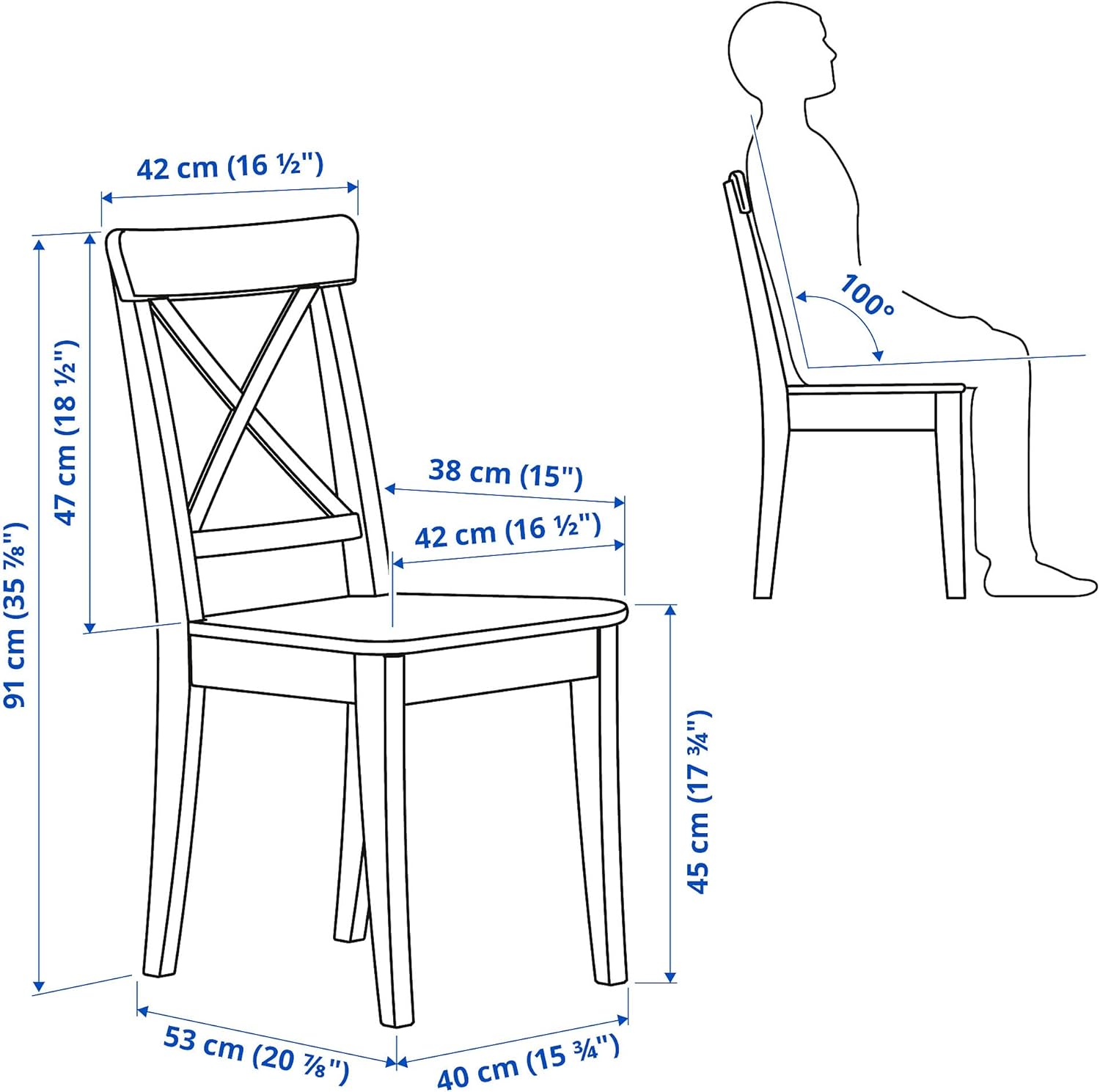 IKEA INGOLF Stuhl weiß