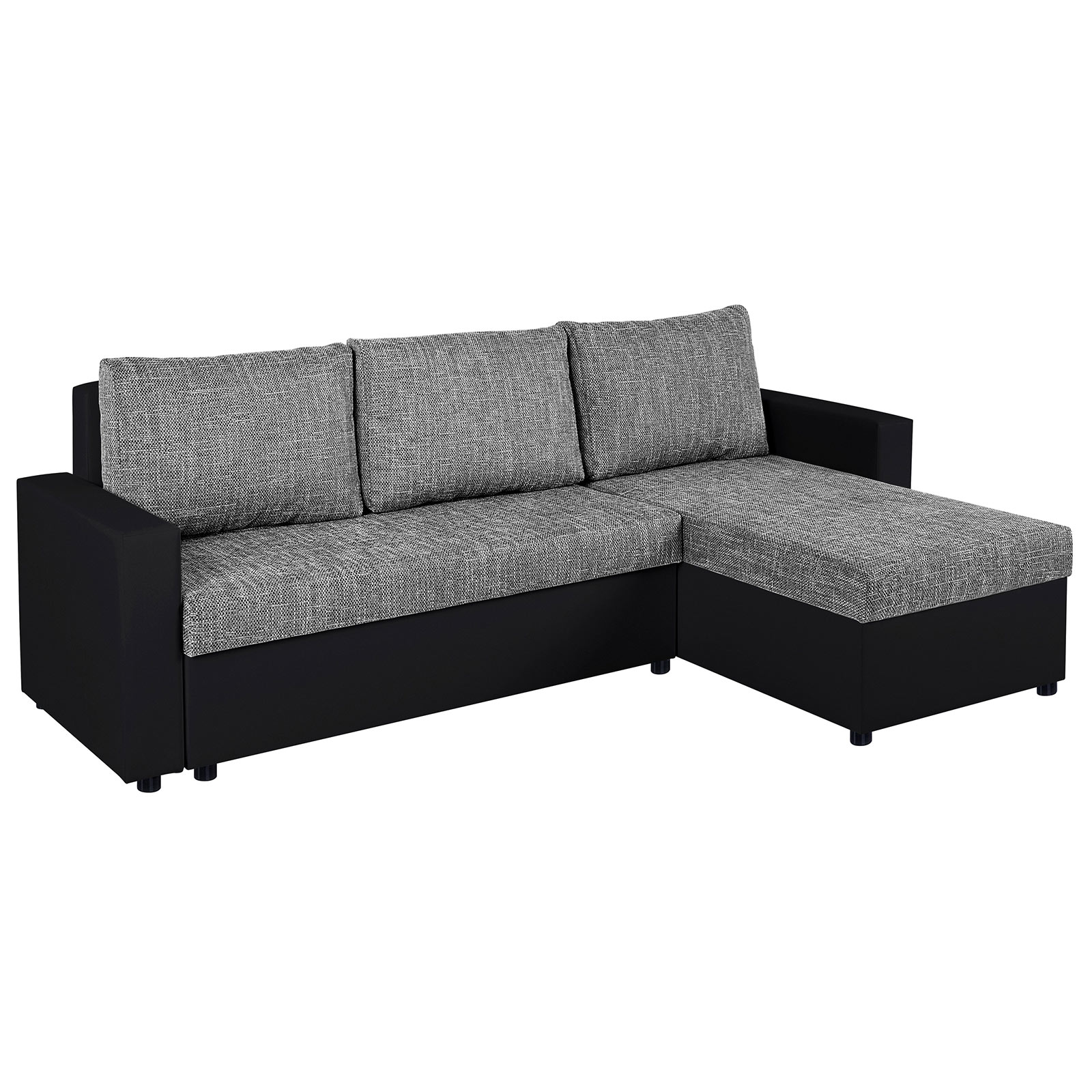 Ecksofa - schwarz-grau - Liegefunktion