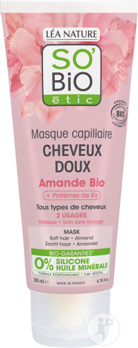 So'Bio Étic Masque Capillaire Cheveux Doux Amande Bio Tous Types De Cheveux Tube 200ml