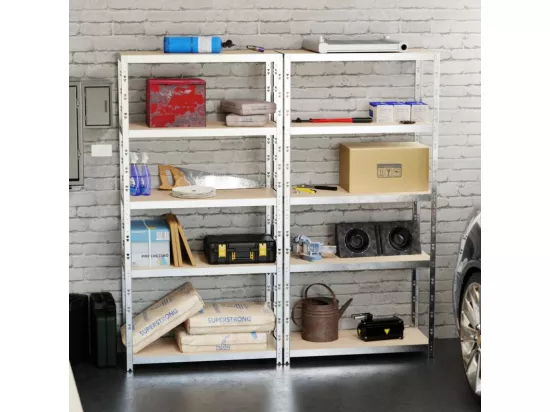 Lot de 2 Etagères de rangement modulables et polyvalentes pour atelier, garage, cave... Charge Lourde max 875kg x2