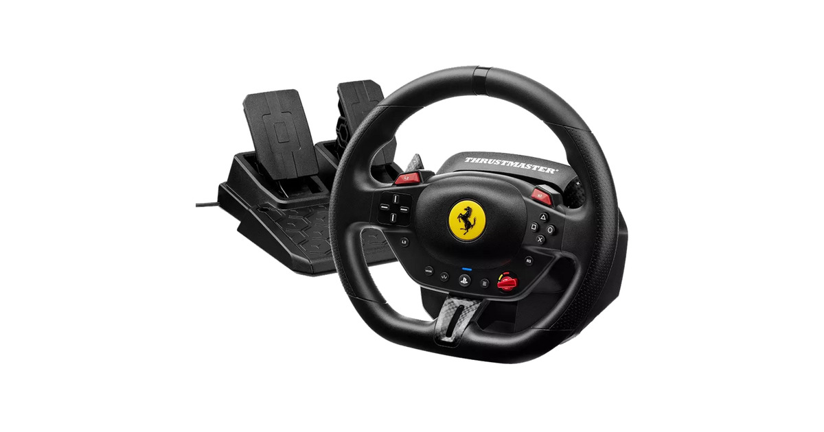 ThrustmasterT98-P Ferrari 296 GTB stuur  (Zwart, Voor PlayStation en pc)
