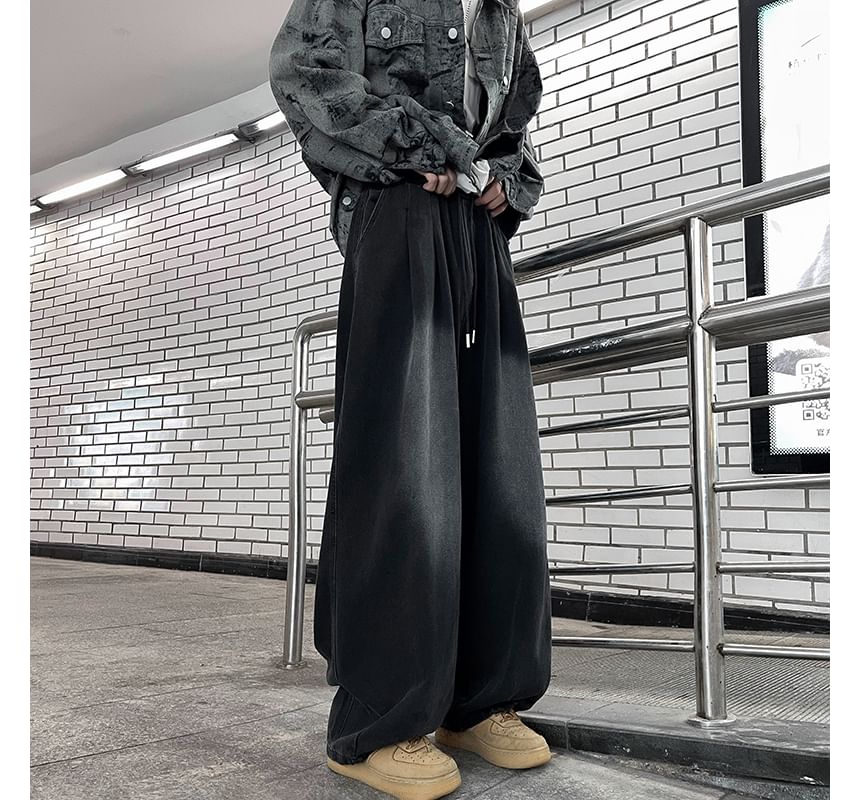Ateso - Mid Rise Washed Wide Leg Jeans