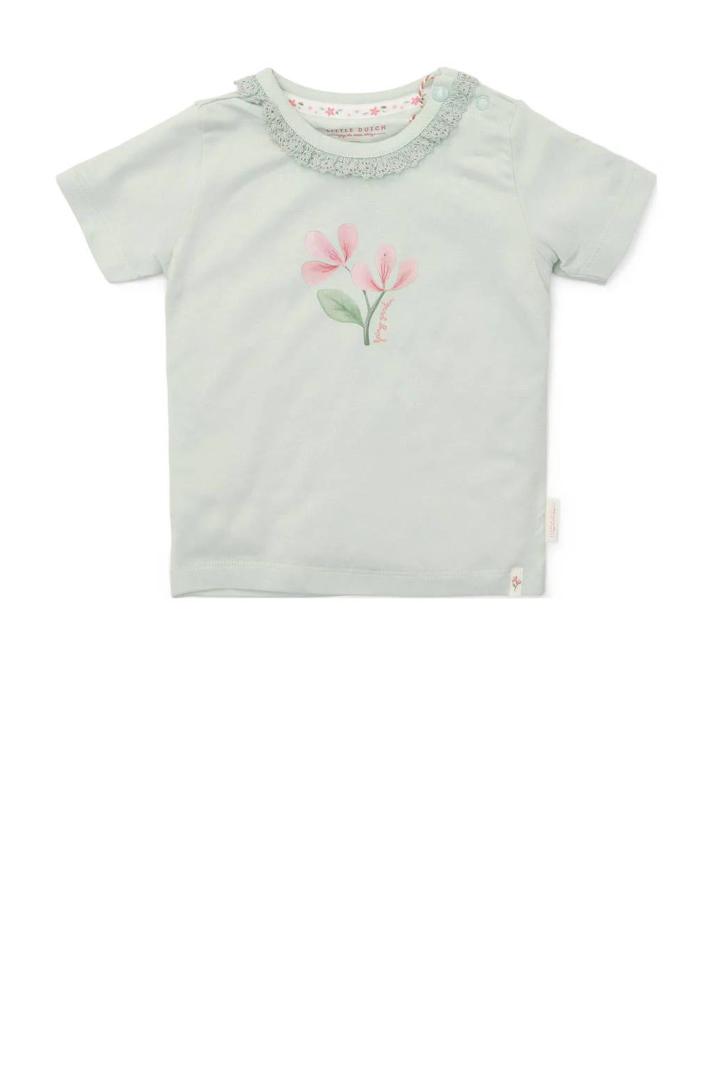 Little Dutch t-shirt groen broderie