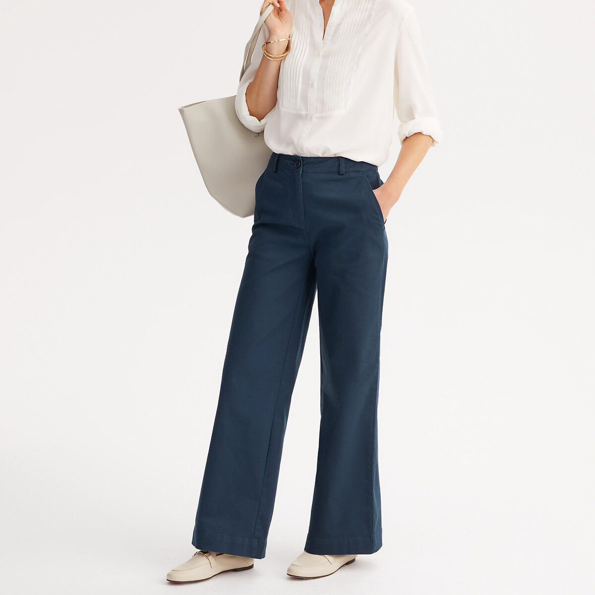ANNE WEYBURN<br>Calças chino largas