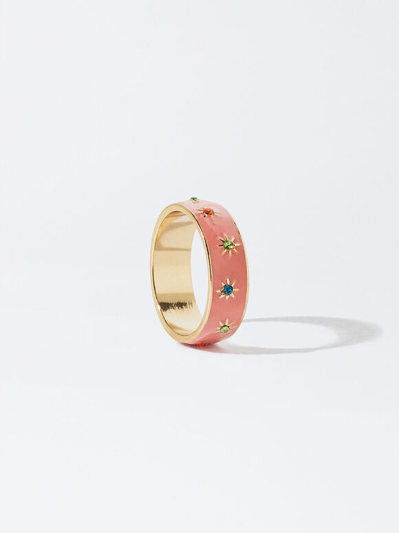 Anillo Con Cristales - Multicor