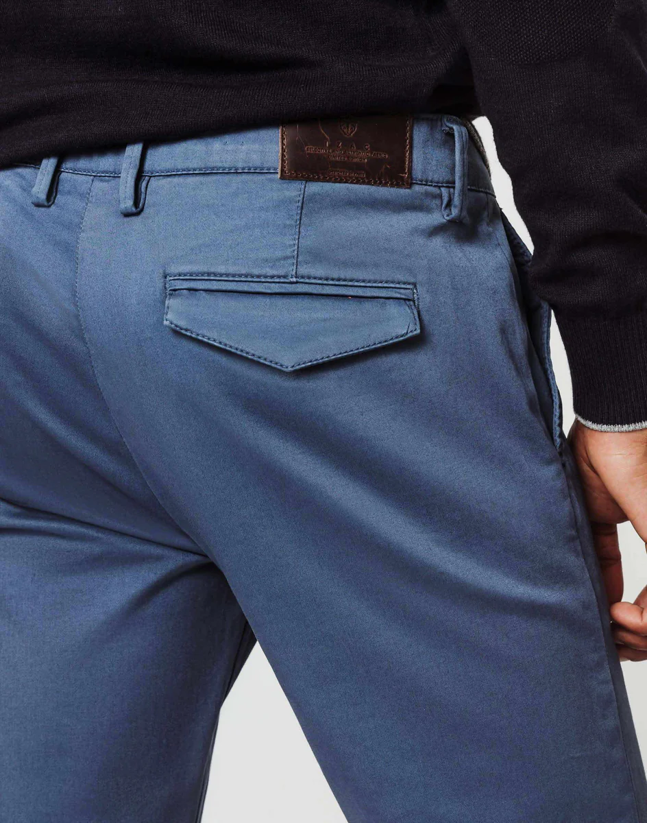 Chino satin bleu vintage