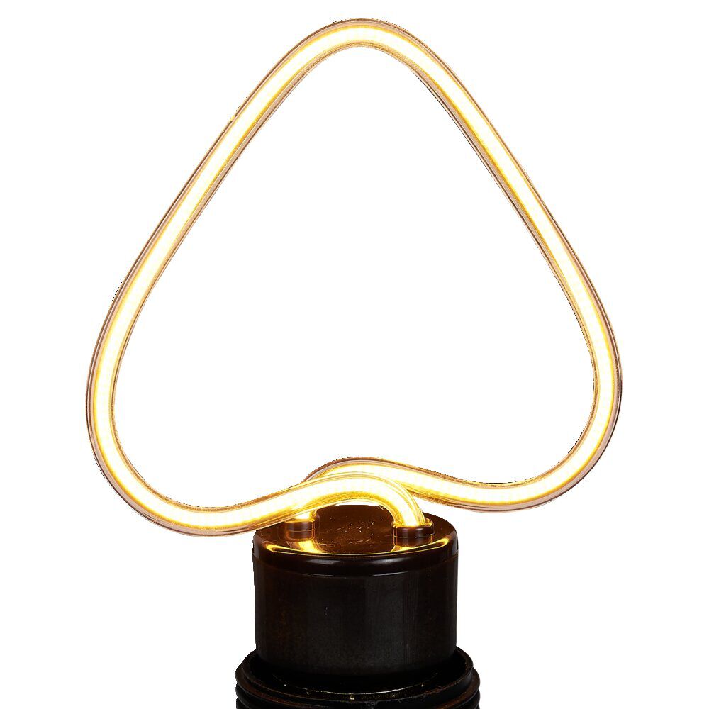 Ampoule LED E27 néon forme coeur jaune