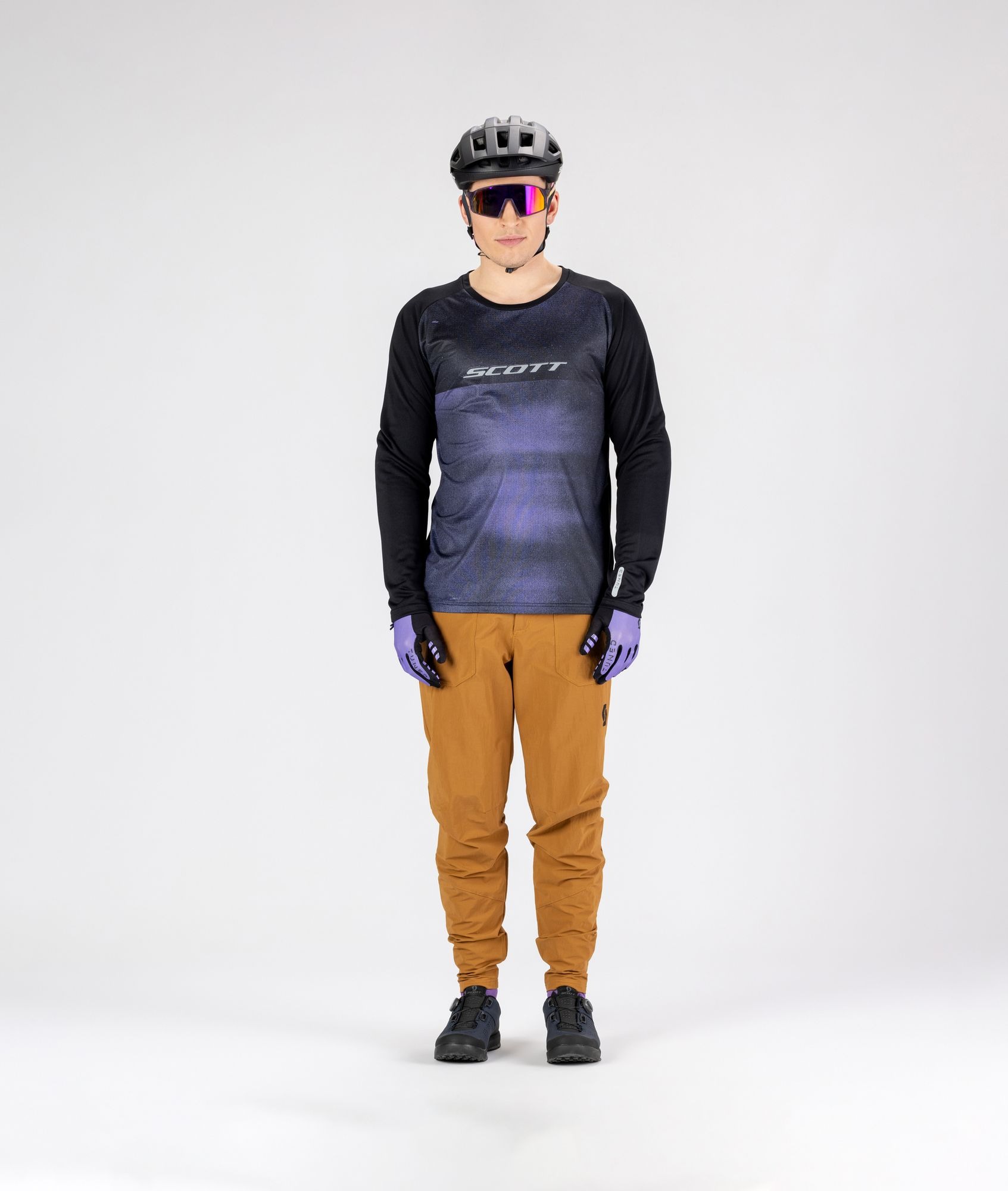 SCOTT Trail Tuned langærmet cykeltrøje swish purple/black herre