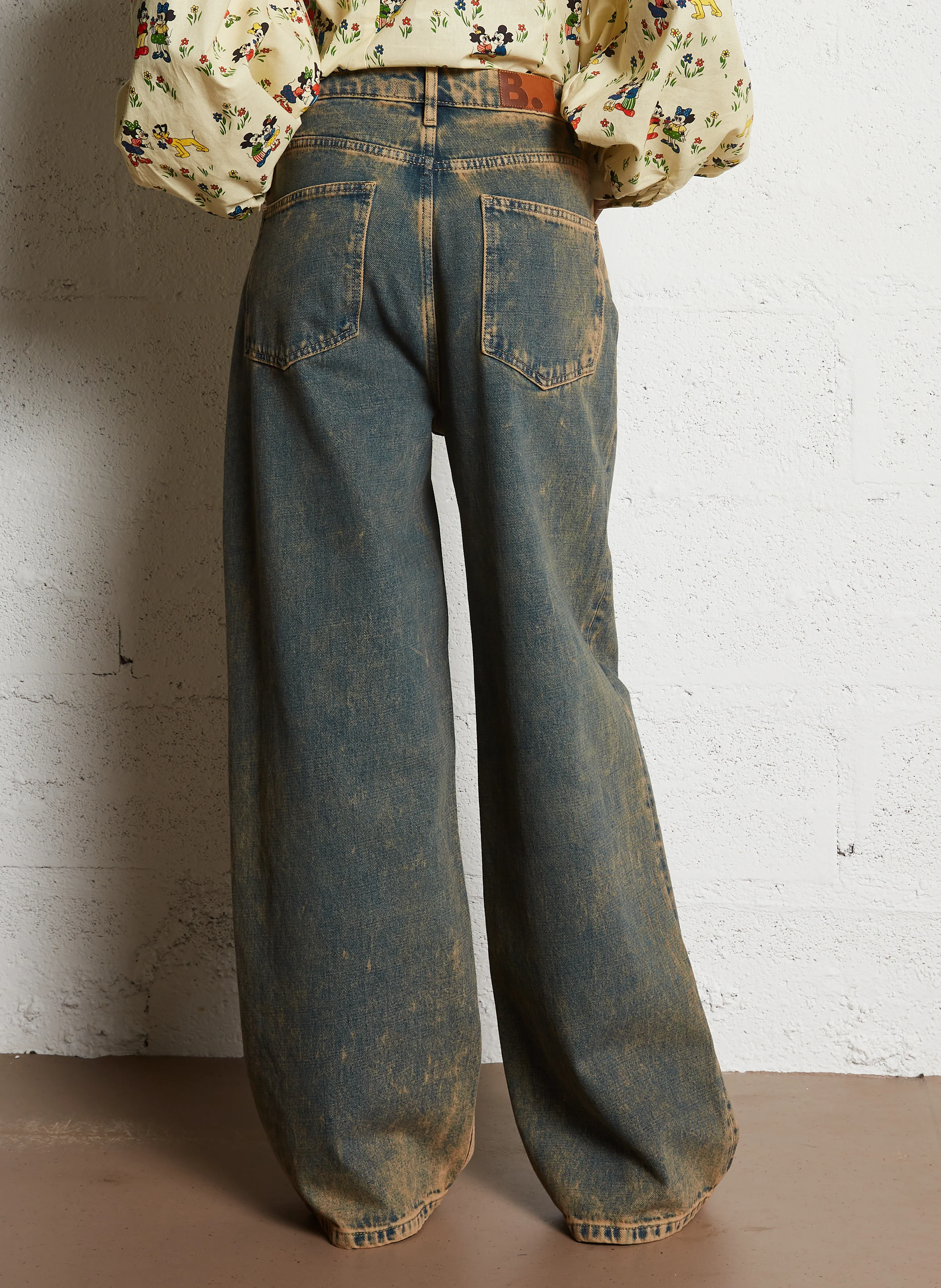 OTTAWA - Jean large taille haute en coton | Bleu