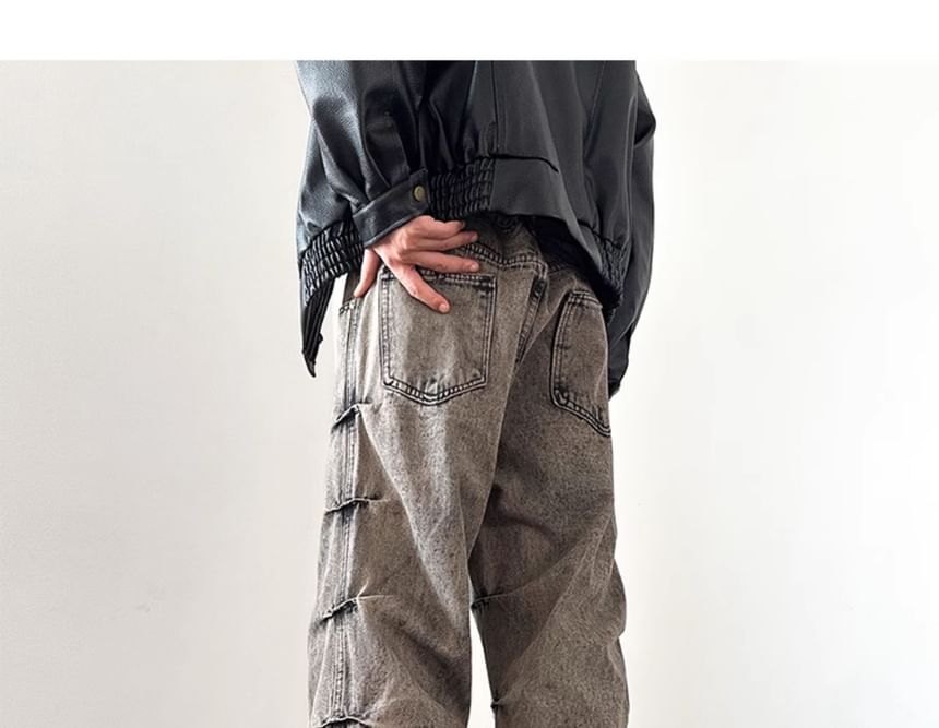 VEAZ - Mid Rise Gerimpelde Wassende Wijde Broek