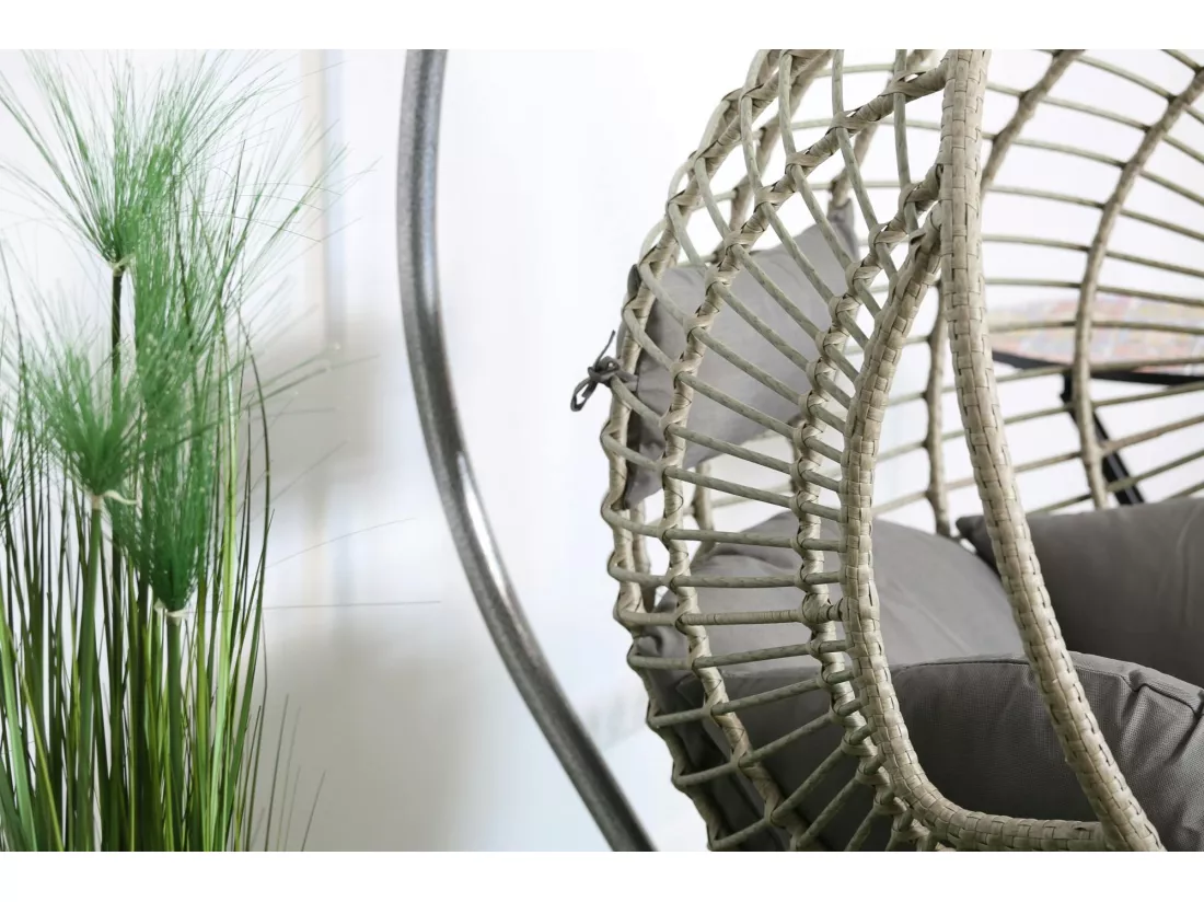 Fauteuil suspendu gris forme ronde SOUTH BEACH