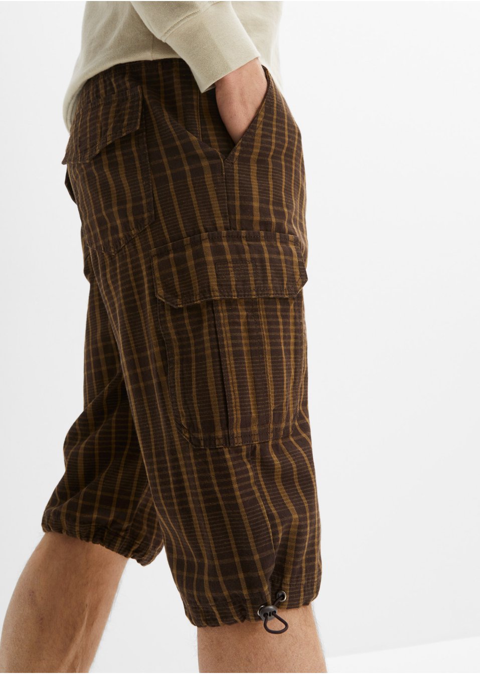 Bermuda long cargo confort pour le ventre, Regular Fit