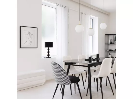 Lampe à poser en Verre Noir H 52 cm