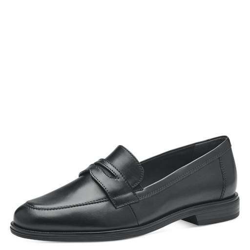 Tamaris Melika Loafers, Black Leather, 40
