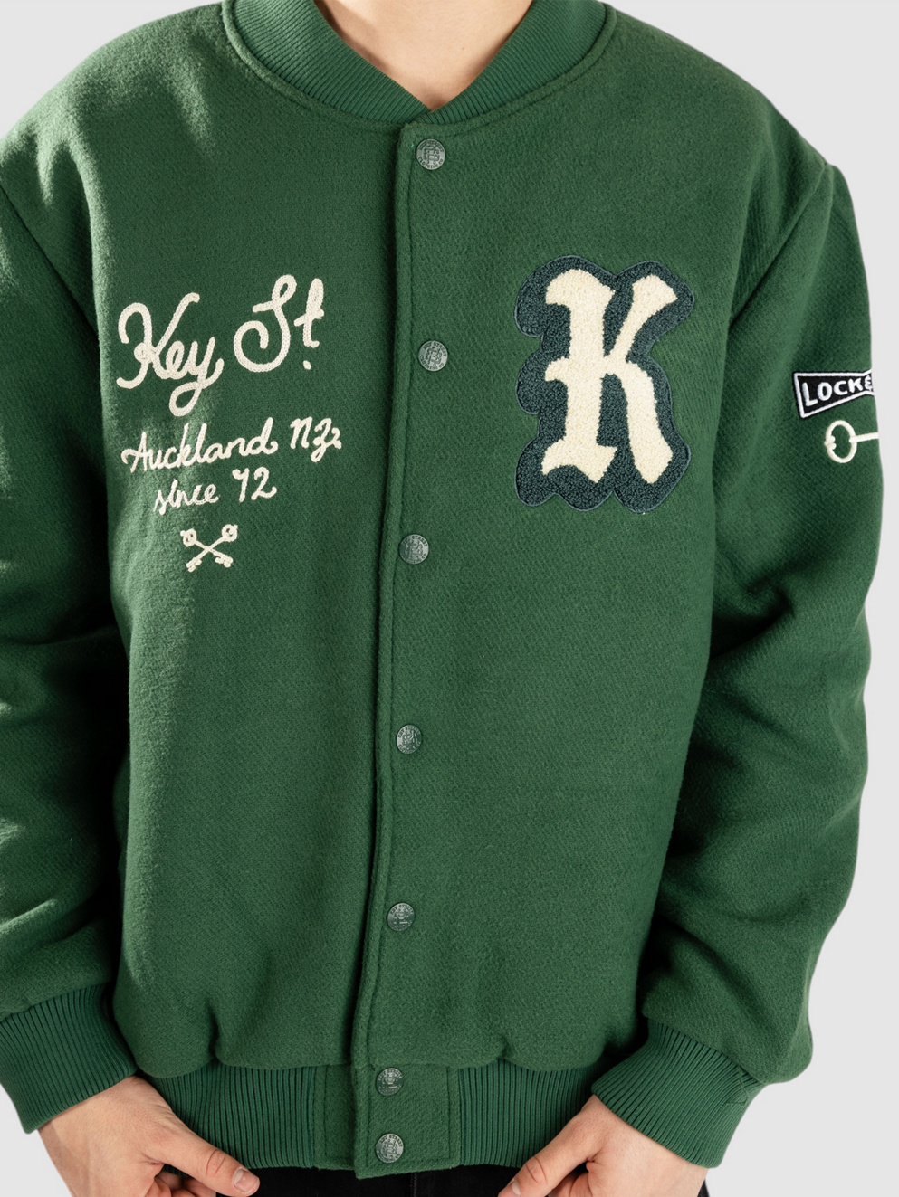 Key Street Work Varsity Jacket green
