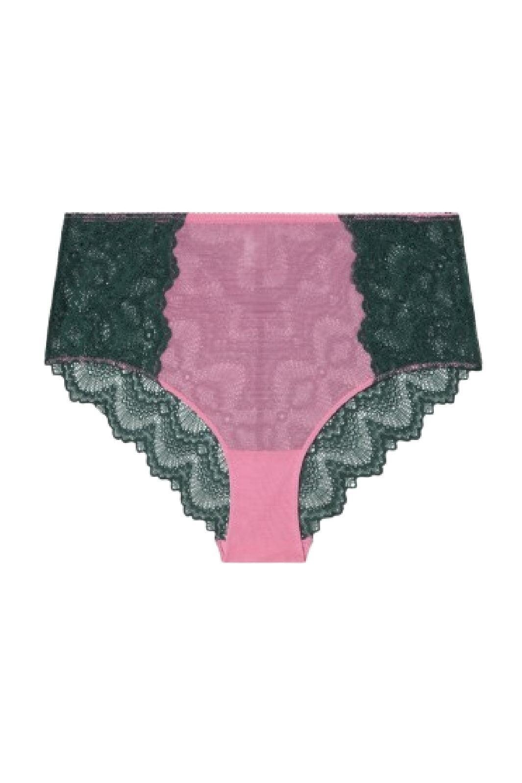 Understatement Underwear Lace Mesh Highwaist Briefs pine candy pink