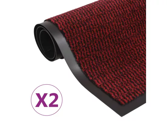 Paillassons rectangulaires 2 pcs 120 x 180 cm Rouge