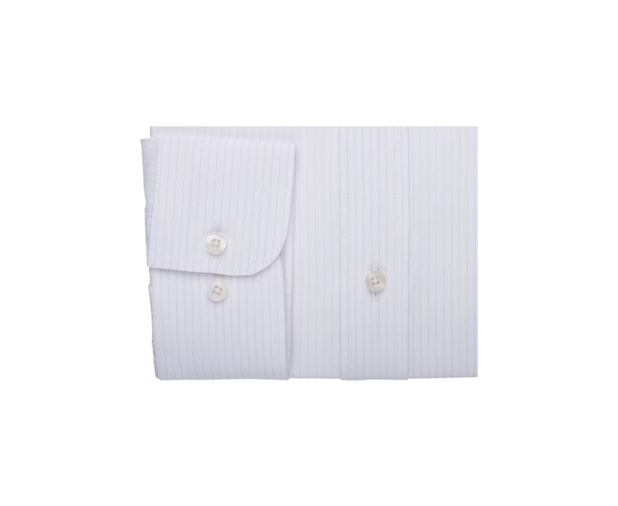 Chemise popeline rayée Blanc et Beige - BERTHIN
