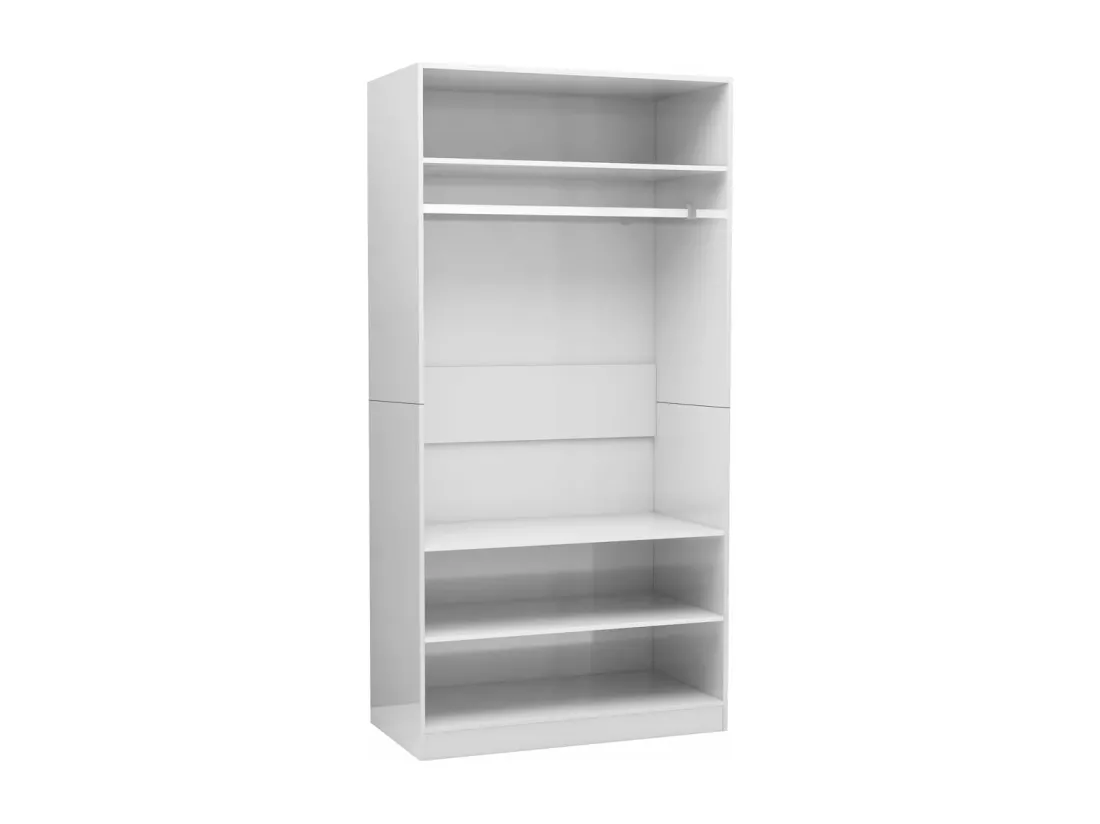 Garde-robe Blanc brillant 100x50x200 cm Bois d'ingénierie