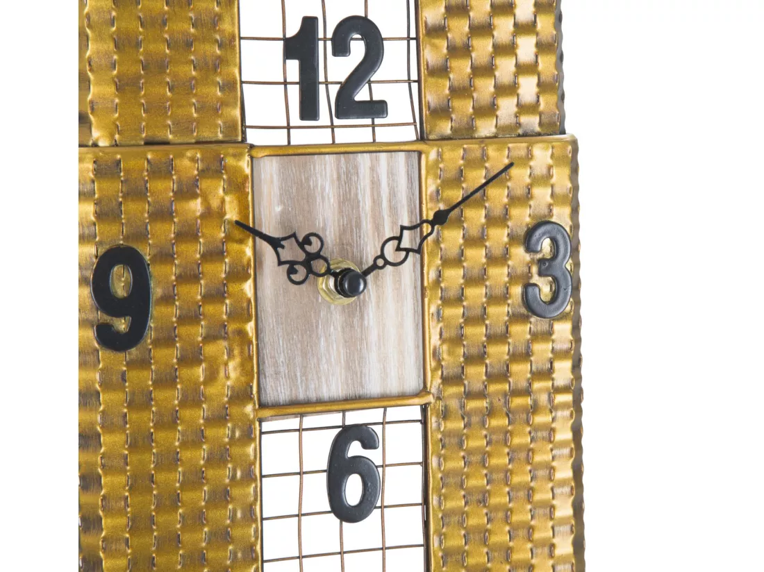 Horloge murale en métal doré 23,5x6,5x78 cm