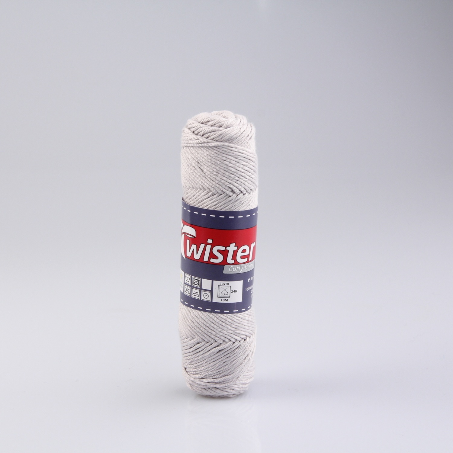 Häkelgarn TWISTER CURLY - silber - 50g