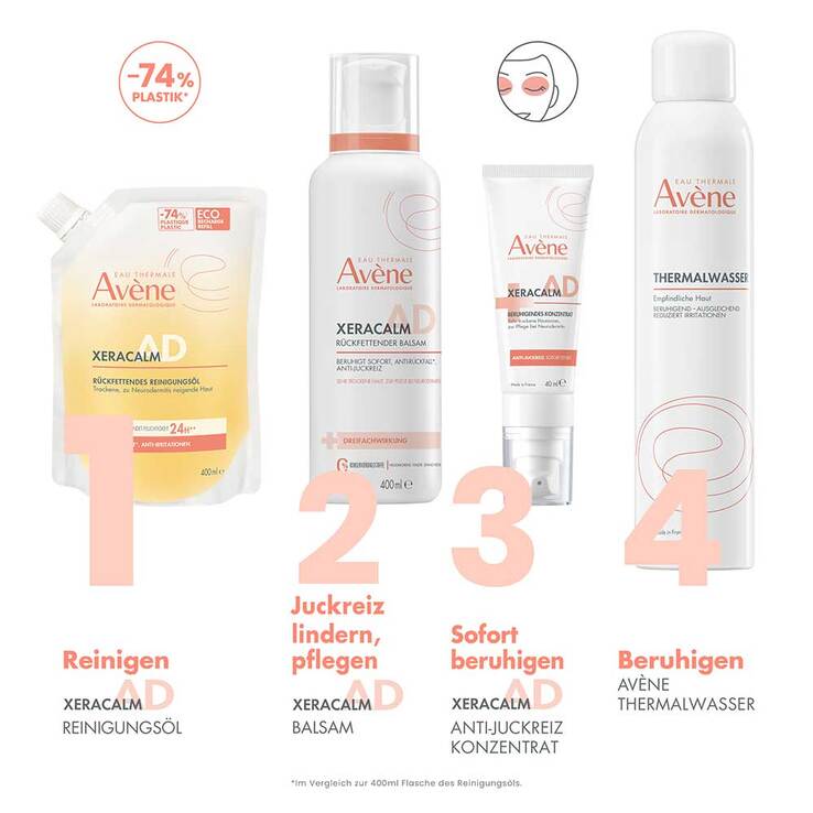 Avene Xeracalm A.D Reinigungsöl Nachfüllpack, 400 ml
